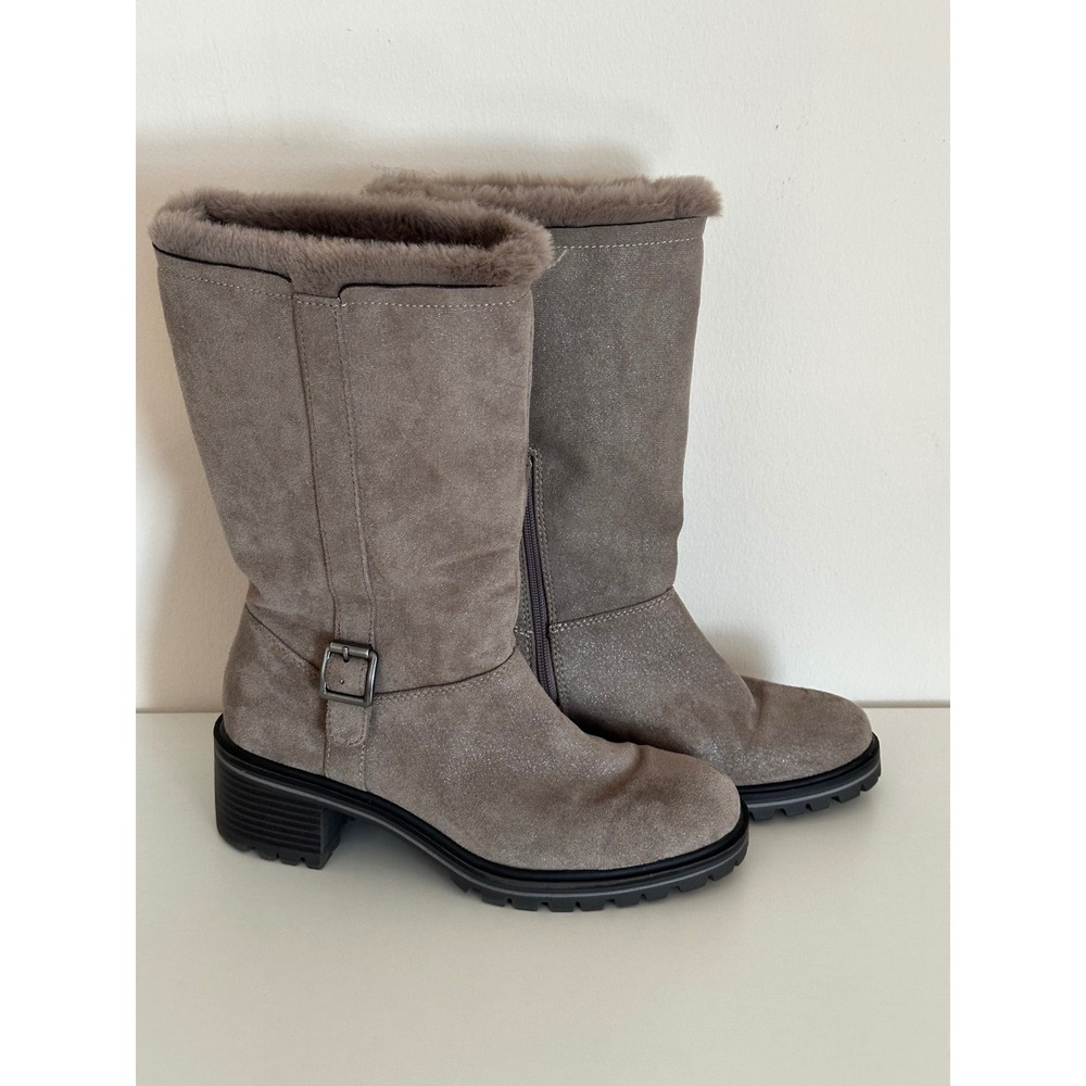 Kelly & Katie Faux Fur Lined Gray Boots Size 9.5